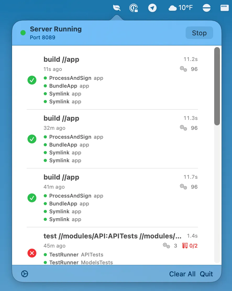Completed Build List